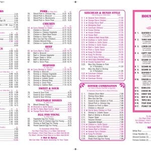 China buffet deals menu